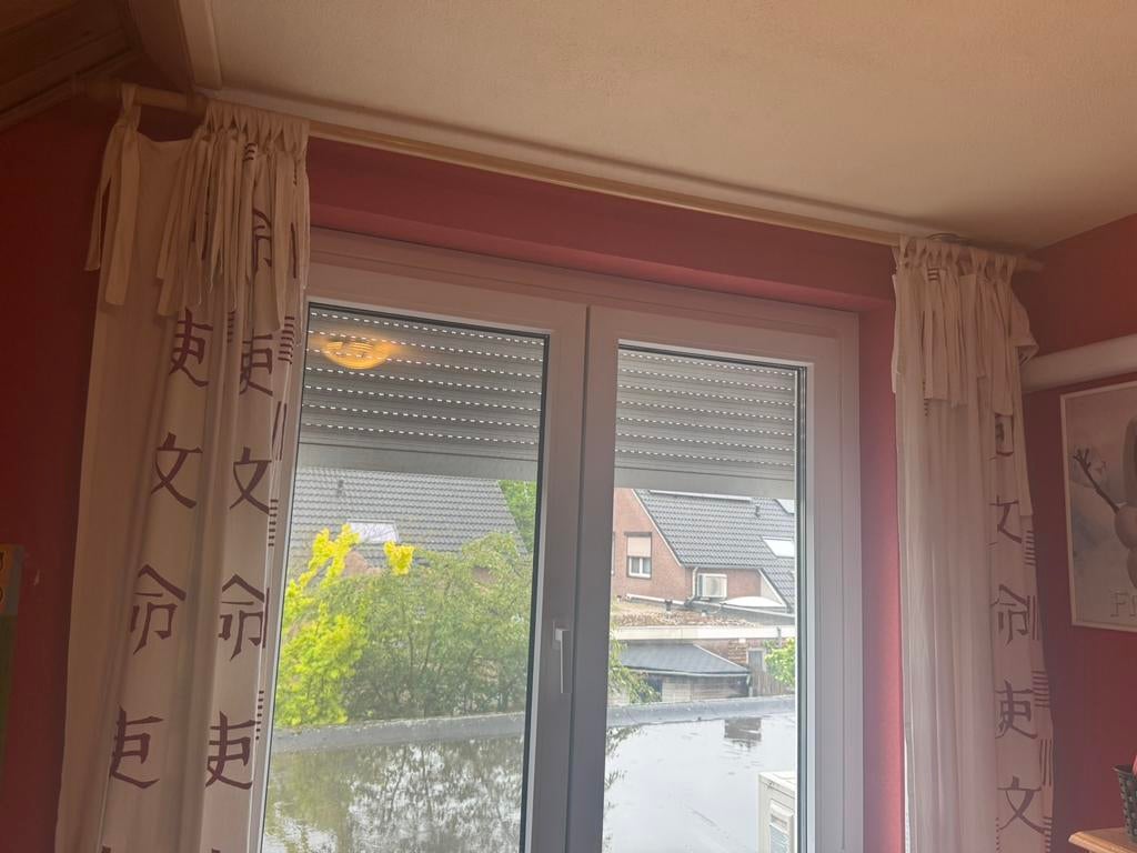 Gordijnen met rode chinese tekens, Ophalen of Verzenden, Zo goed als nieuw