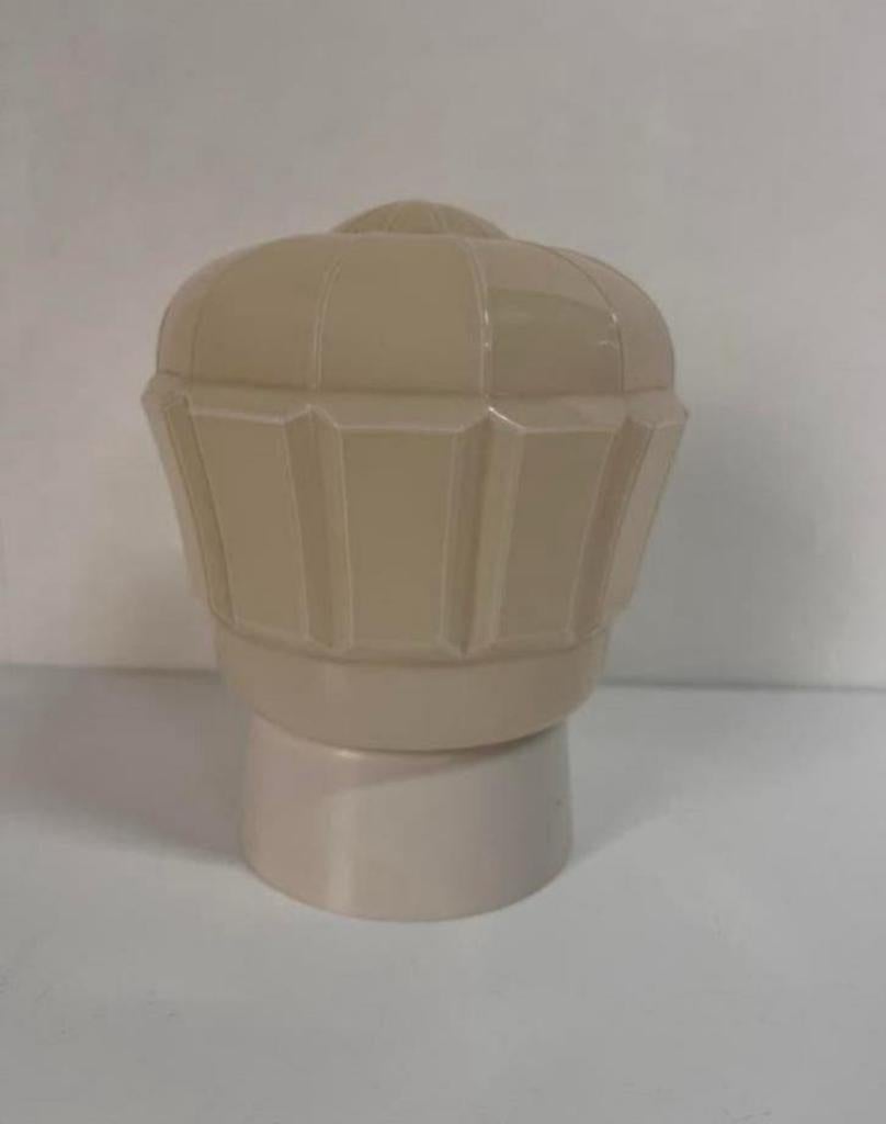 Crème Art Deco plafondlamp ‘Bolhoed’ Thabur lamp, Huis en Inrichting, Ophalen of Verzenden, Zo goed als nieuw, Glas, Art Deco