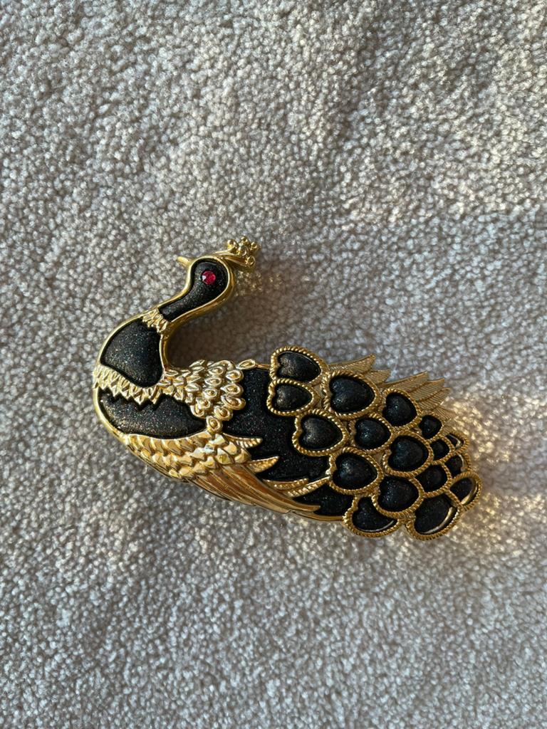 Haarclip goud zwart peacock, Ophalen of Verzenden, Nieuw, Haarspeld