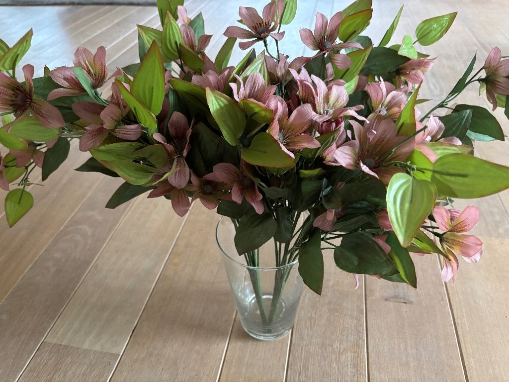 Boeket kunstbloemen (oud roze), Huis en Inrichting, Inclusief kunstbloemen, Roze, 45 cm, Kunstbloem