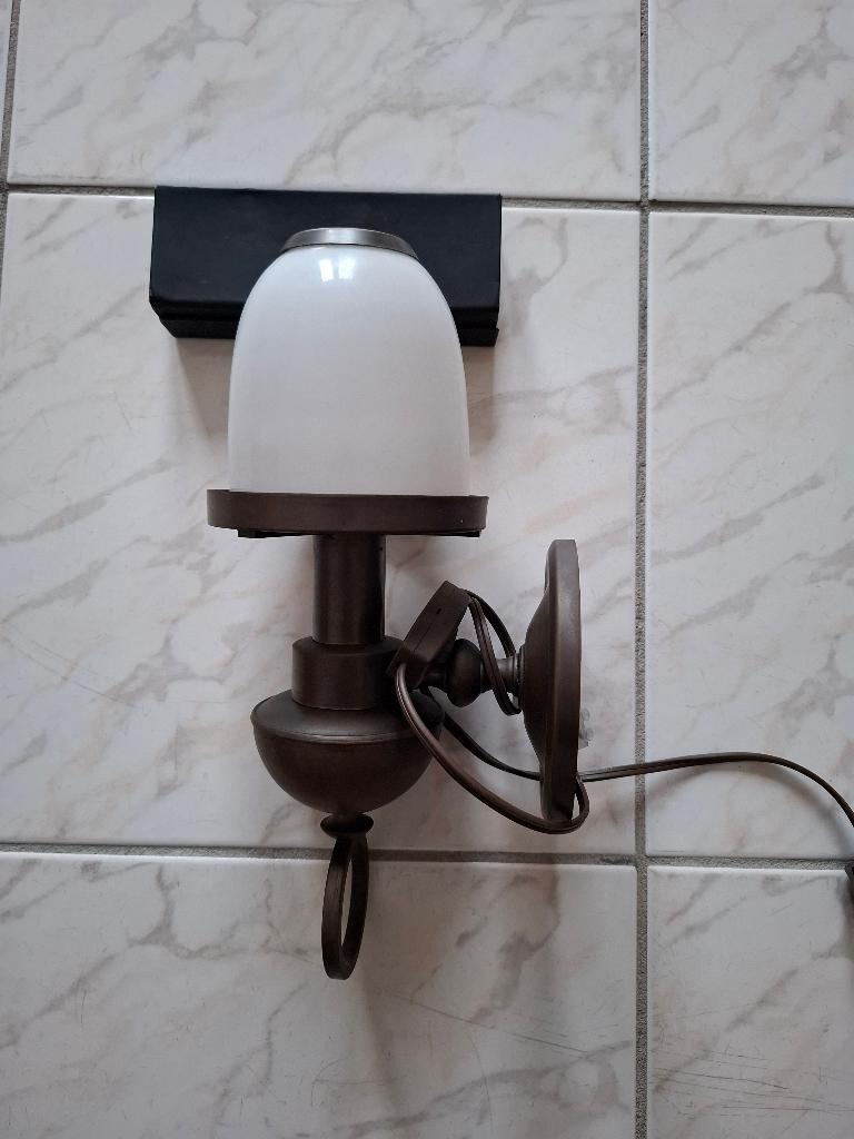 Wandlamp, Ophalen, Zo goed als nieuw, Glas, Klassiek