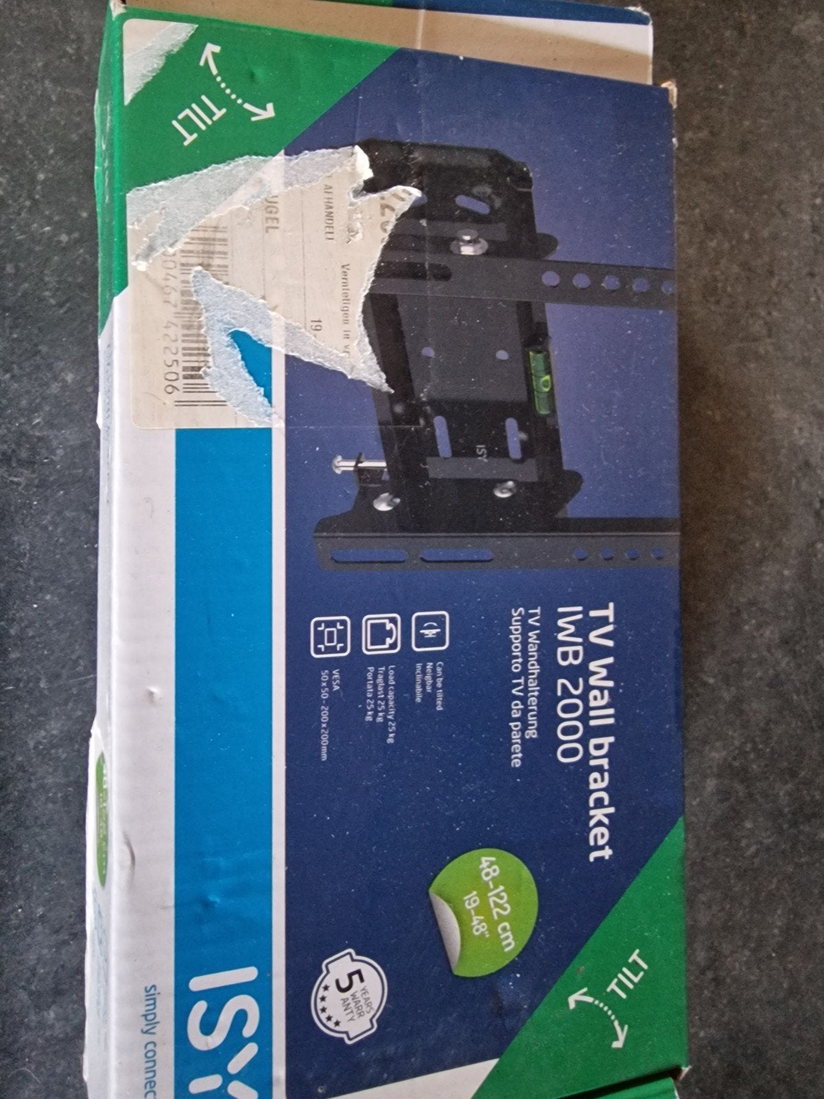 TV Muurbeugel IWB 2000 - Kantelbaar, 19-48 inch, 25kg, Ophalen of Verzenden