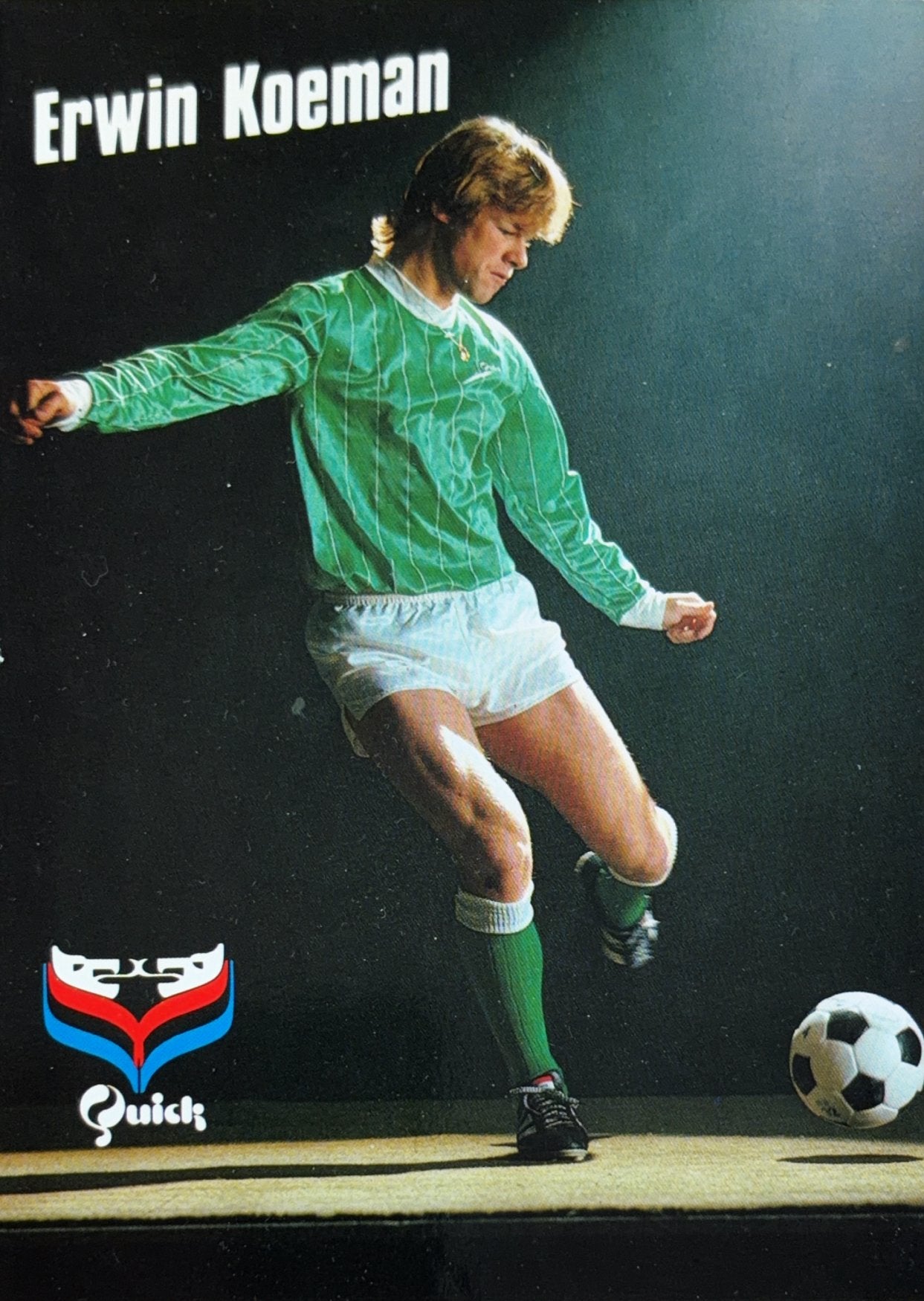 Spelerskaart Erwin Koeman - FC Groningen - Quick reclame, Verzamelen, Verzenden, Gebruikt, PSV, Spelerskaart