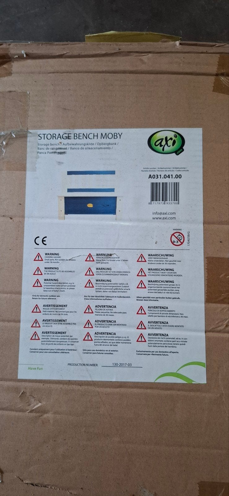 AXI Opbergbank Moby blauw en wit voor kinderen, Ophalen, Axi, Overige typen, Nieuw