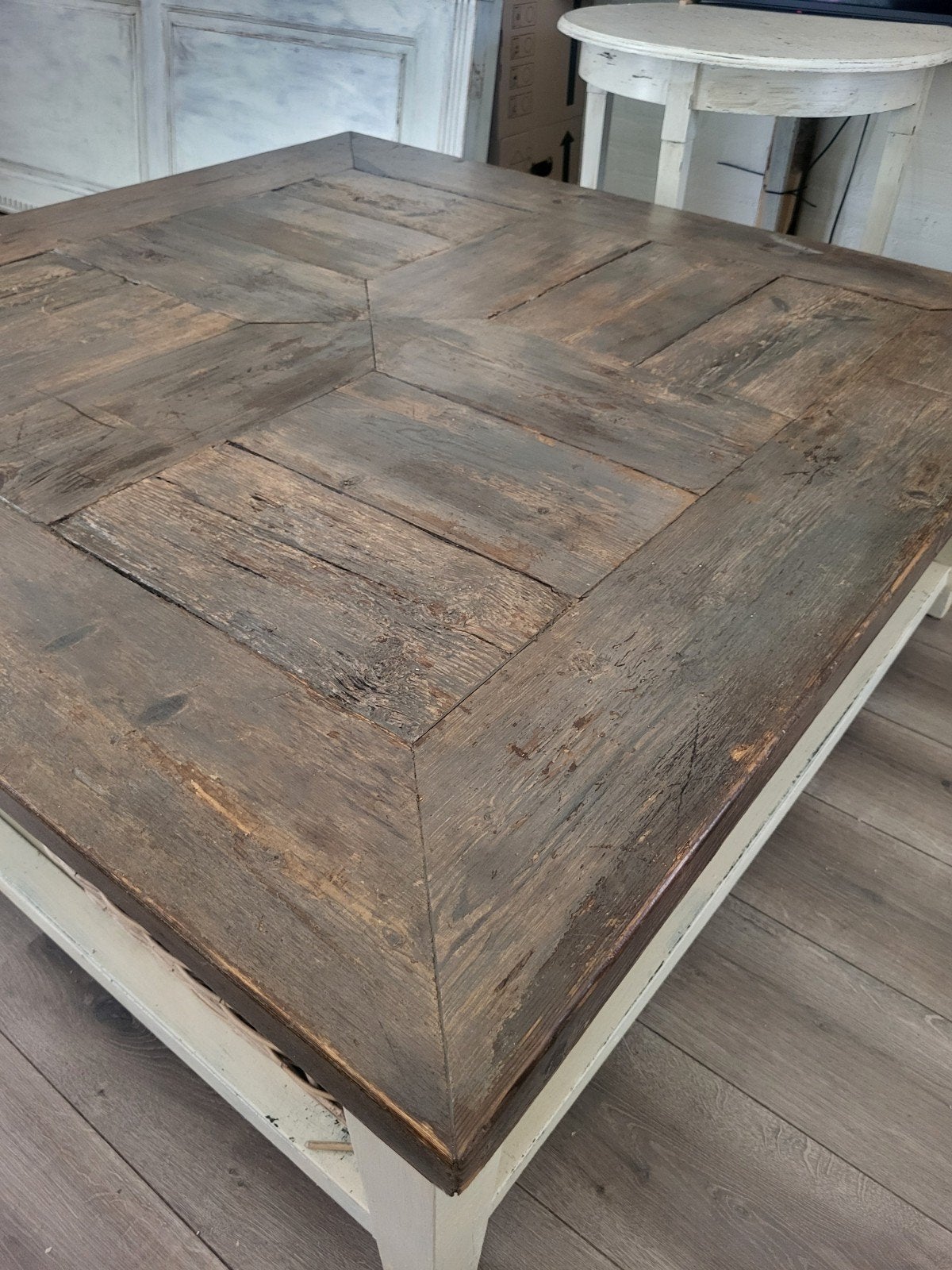 Mooie oude teak tafel, Ophalen, Rechthoekig, 100 tot 150 cm, 100 tot 150 cm