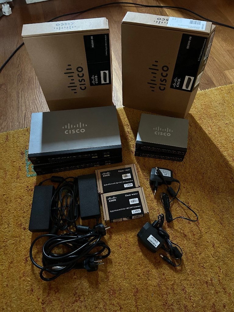 2x Cisco SG350-10P, 2x SG250-08 en 2x MGBSX1, Computers en Software, Ophalen of Verzenden, Zo goed als nieuw