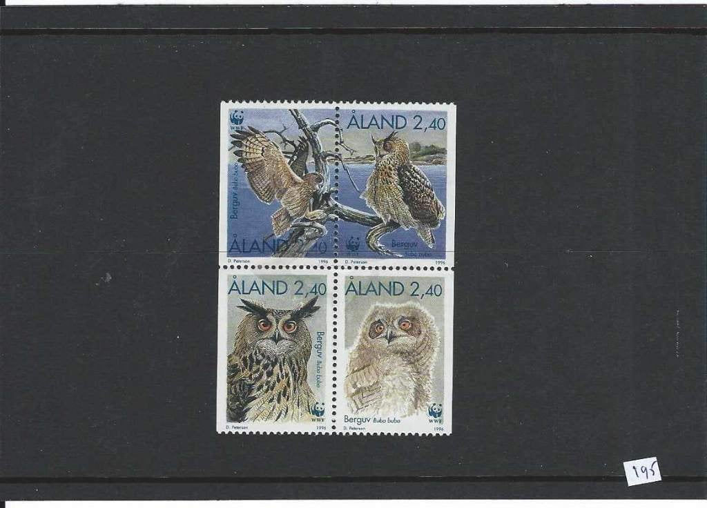 Vogels uil Aland wwf wnf bedreigde diersoorten, Ophalen of Verzenden, Postfris, Dier of Natuur