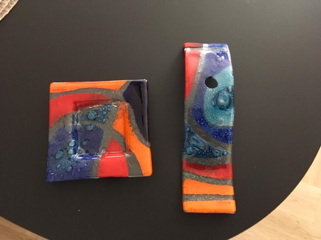 Unieke Retro Glas Kunst Set - Tran Forme, Ophalen of Verzenden