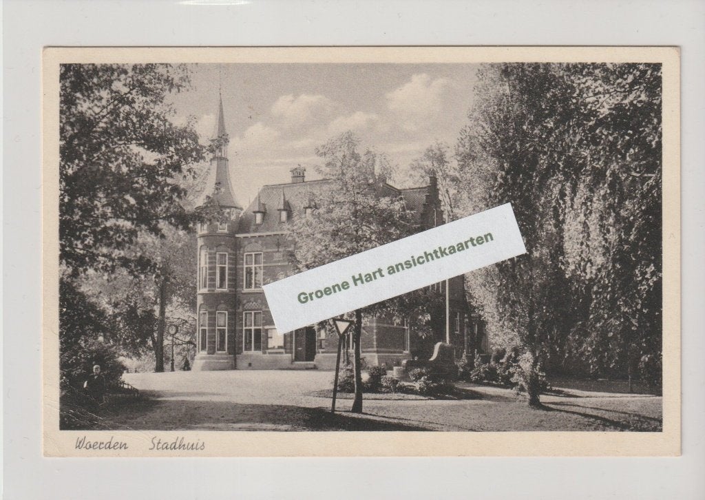 Woerden - Stadhuis * 260607-15, Ophalen of Verzenden, 1940 tot 1960, Gelopen, Utrecht