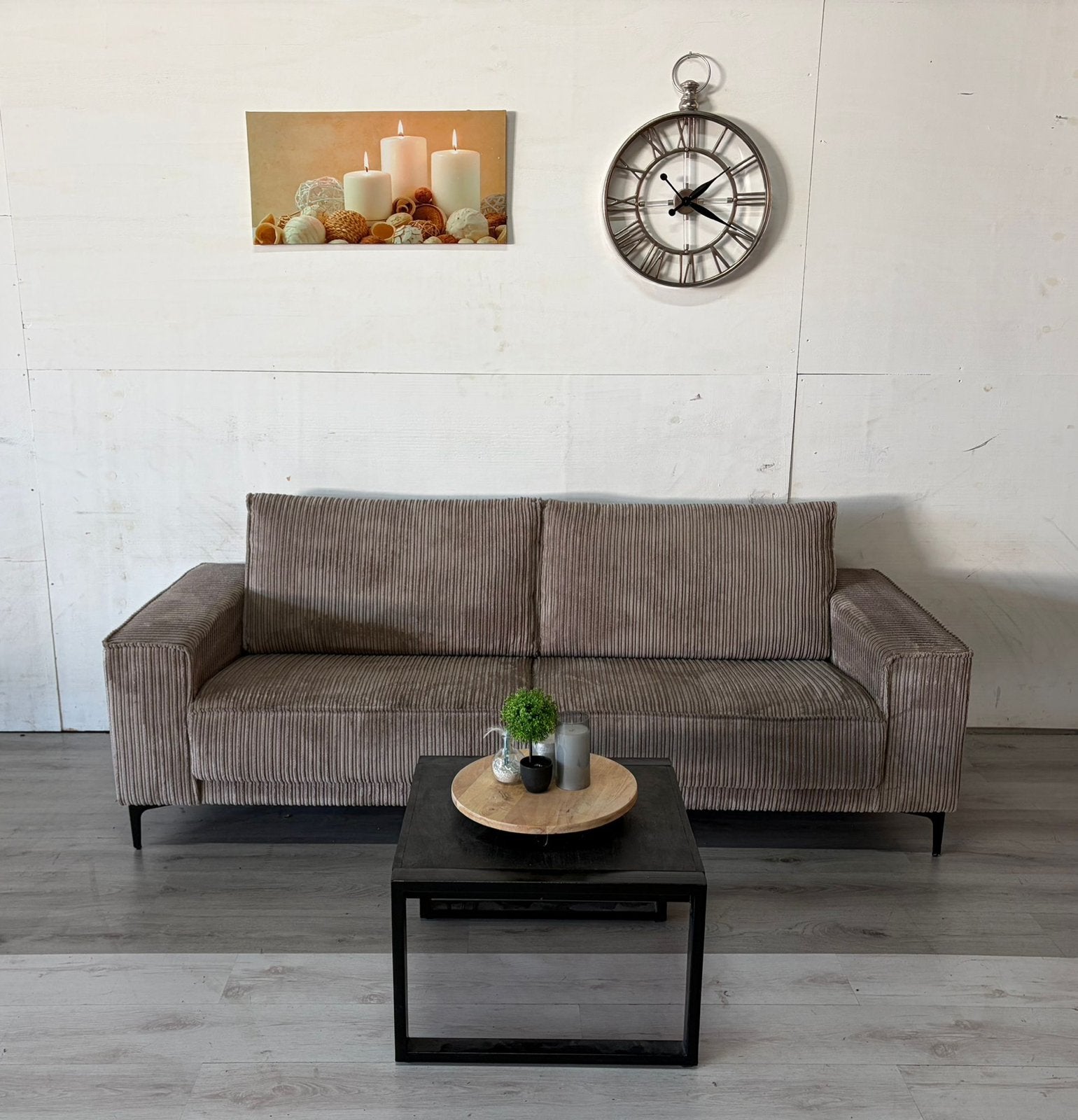 Bankstel Ribstof - Topstaat, Minder dan 75 cm, Hoekbank, Ophalen of Verzenden, Zo goed als nieuw