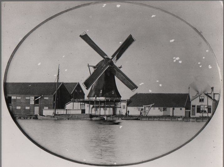 Wormer Veerdijk Molen De Hoop Geslpt 1899 Afm 18/24 cm, Ophalen of Verzenden, Voor 1920, Ongelopen, Noord-Holland