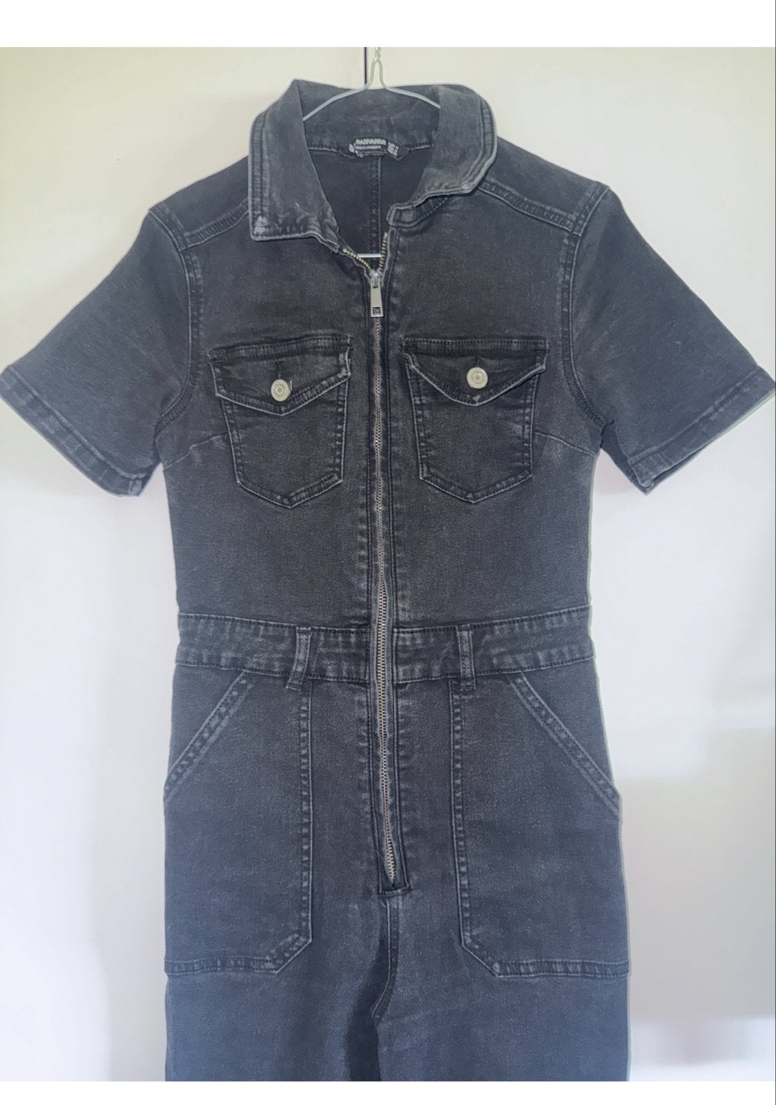 Strandivarius Zwarte Denim Jumpsuit Maat M, Ophalen of Verzenden, Gedragen, Maat 38/40 (M), Zwart