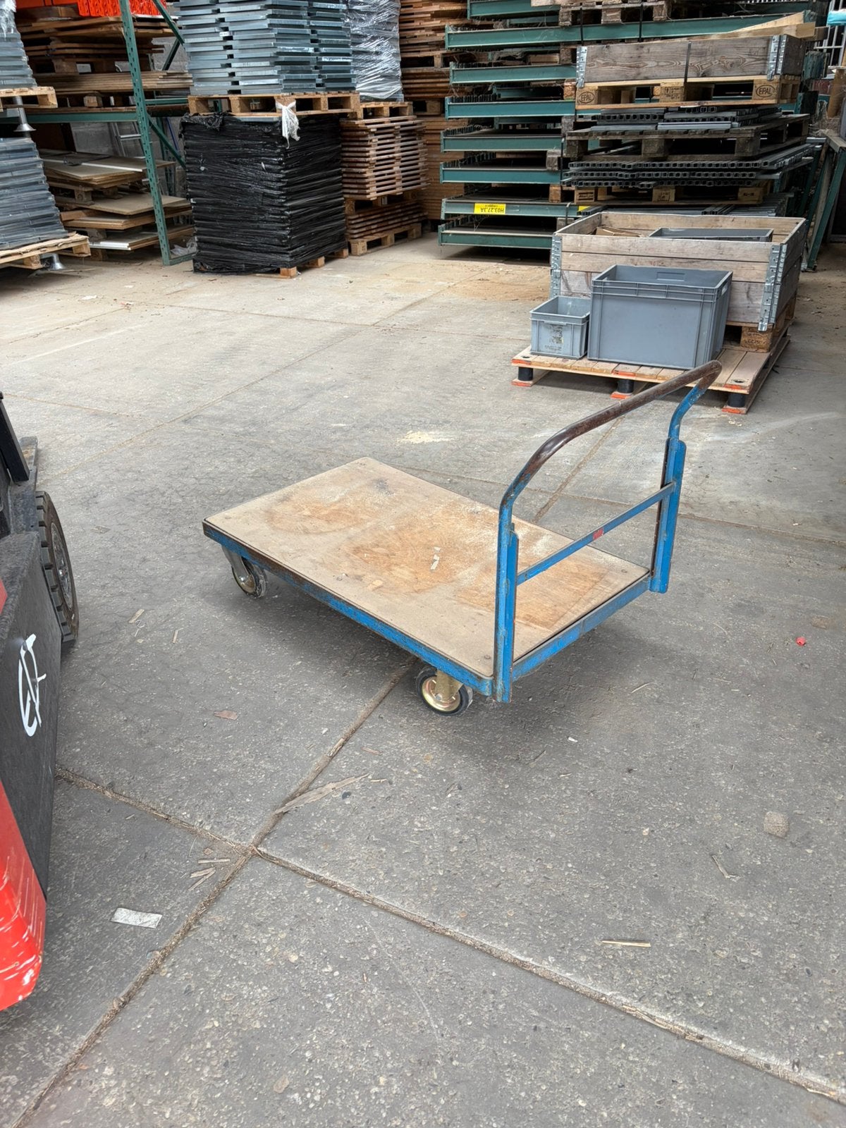 Magazijnkar verzamelwagen orderpik kar plateuawagen, Doe-het-zelf en Verbouw, 100 liter of meer, Ophalen of Verzenden, Zo goed als nieuw