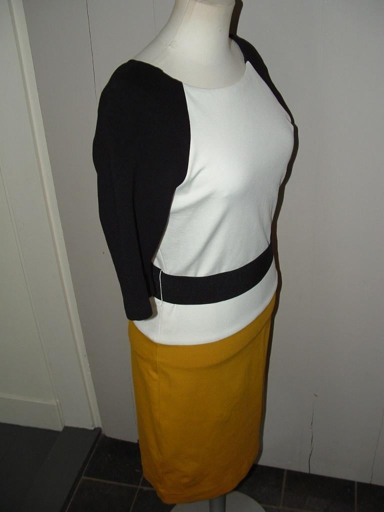 Bcbgmaxazria Bcbg maxazria jurk color block dress maat 36, Ophalen of Verzenden, Maat 36 (S), Boven de knie, Bcbgmaxazria