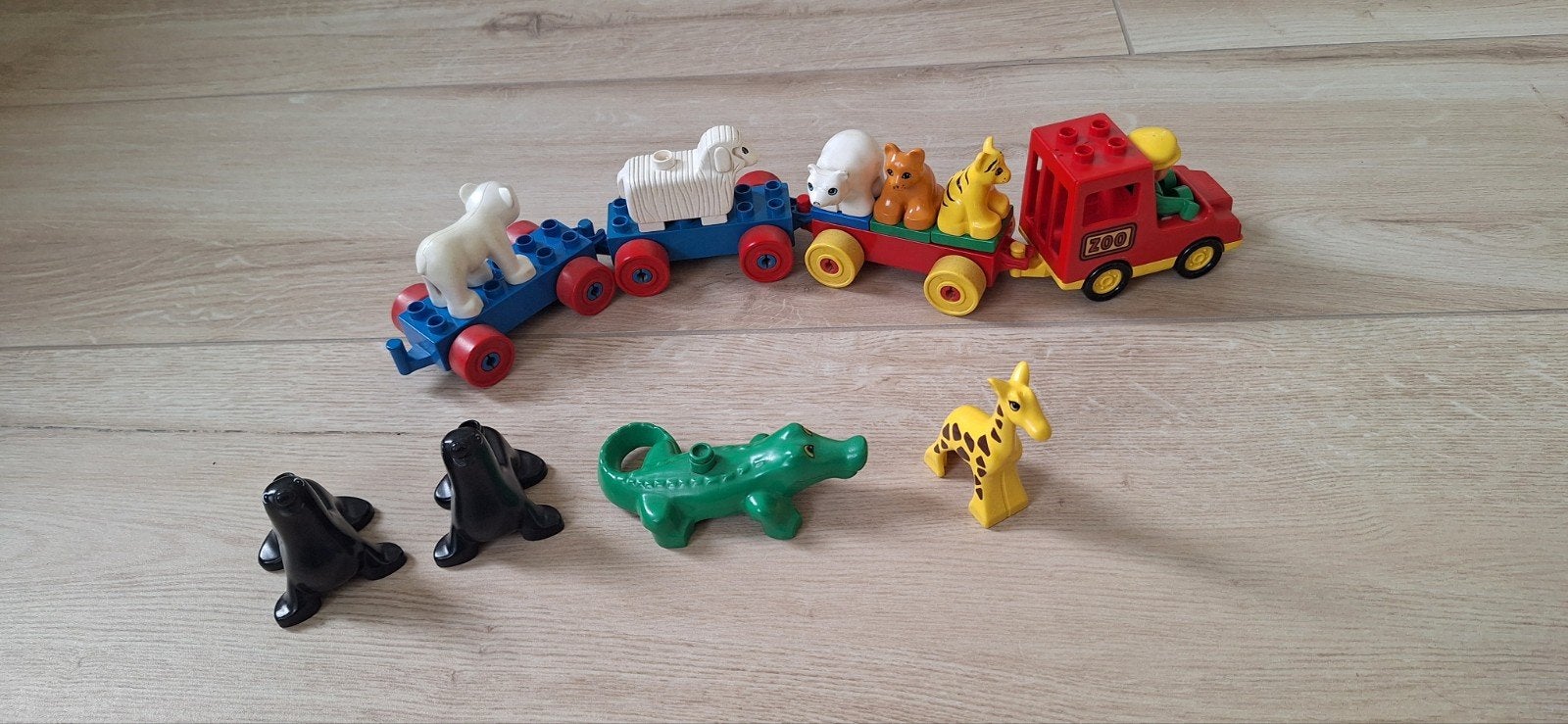 partij LEGO Duplo met voertuigen en dieren, Ophalen, Gebruikt, Overige merken