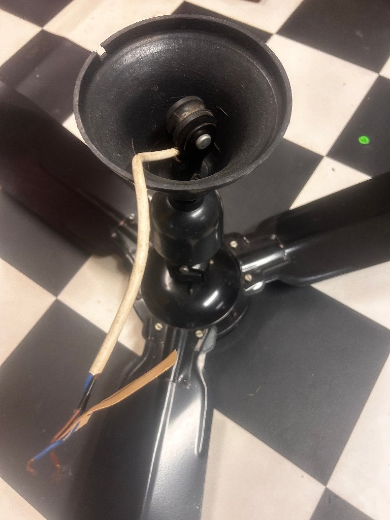 Zwarte retro plafond ventilator-opknapper, Ophalen, Zo goed als nieuw, Plafondventilator