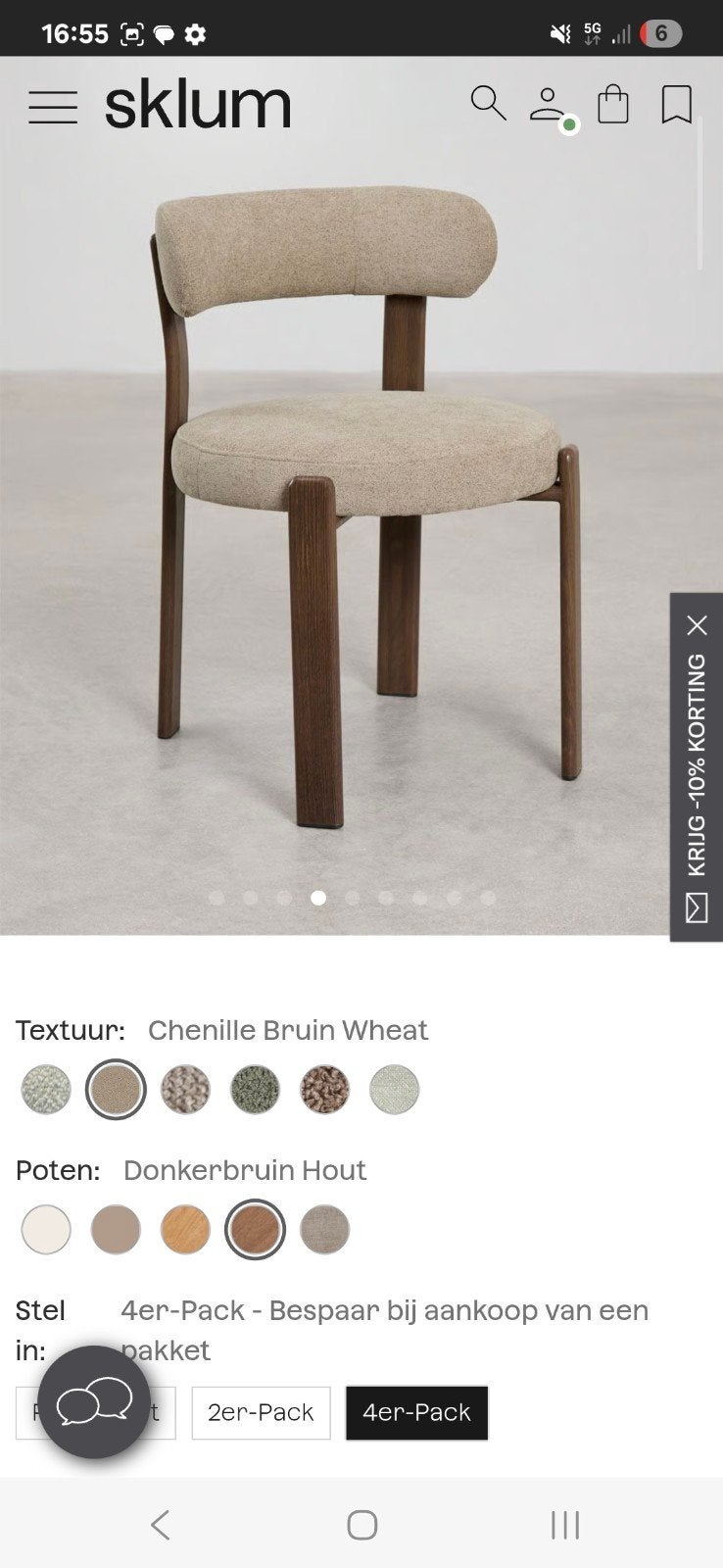 SKLUM 8x eetkamerstoel Jolie, Ophalen of Verzenden, Vijf, Zes of meer stoelen