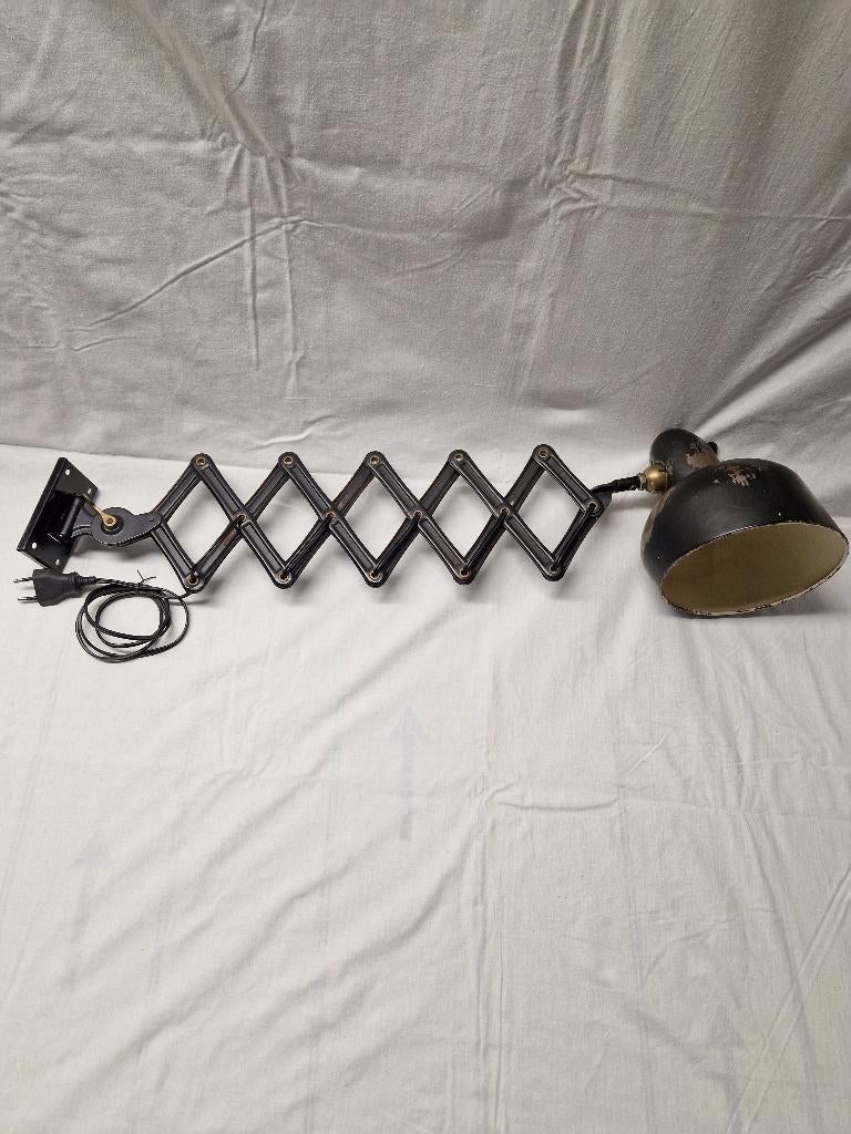 industriele 2de wereldoorlog escolux schroder schaarlamp, Ophalen of Verzenden, Gebruikt, Metaal, Escolux schroder