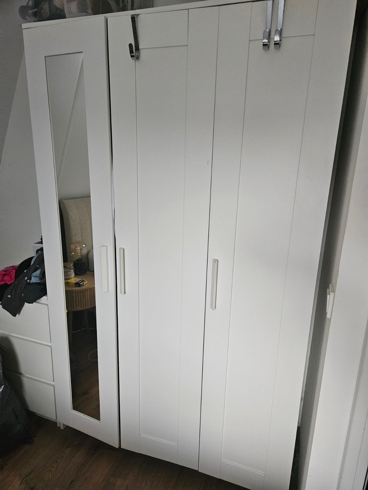 IKEA Brimnes kledingkast met spiegeldeur, Ophalen, Met deur(en), Gebruikt, 100 tot 150 cm