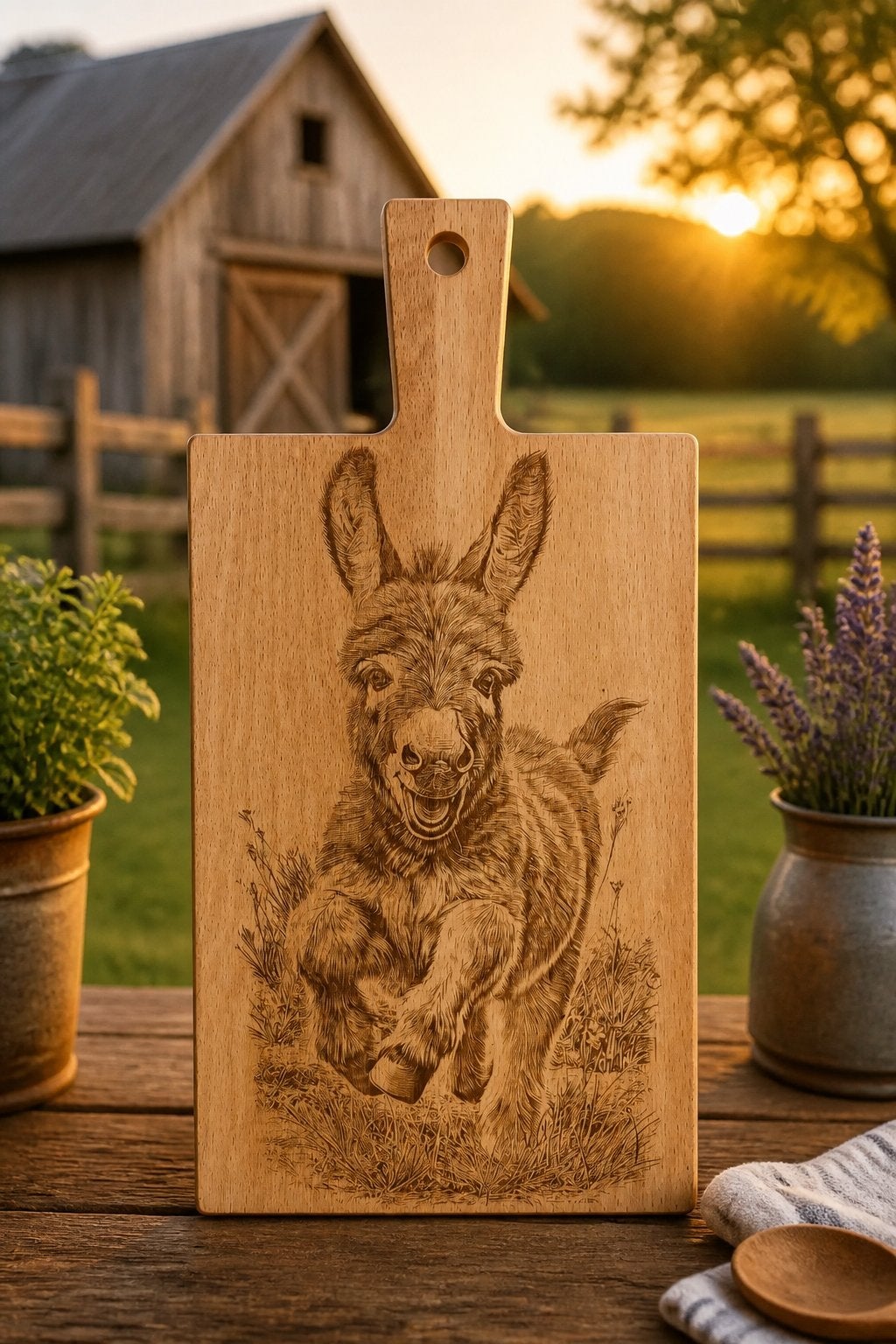 Houten snijplank met ezelprint, Hout, Snij-/serveerplank, Nieuw, Ophalen of Verzenden