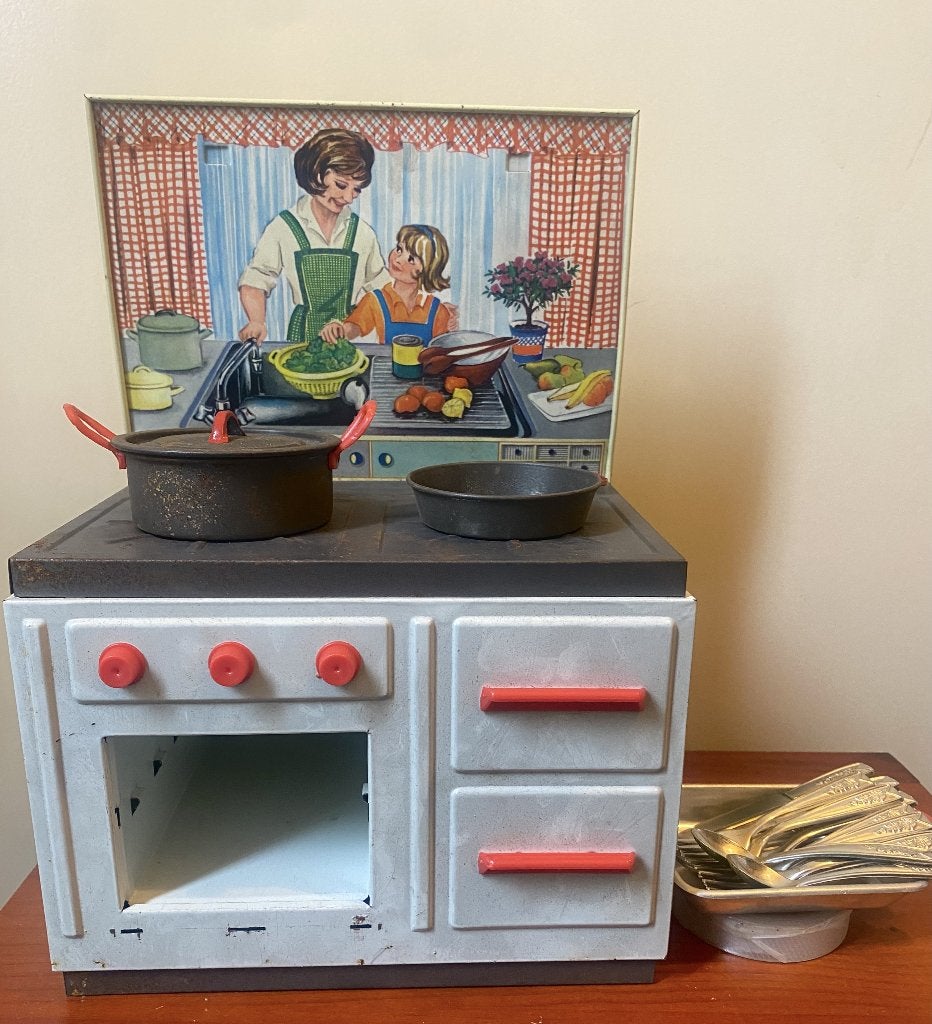 Vintage blikken speelgoedfornuis/kinderkeukentje–Jaren 50/60, Ophalen of Verzenden