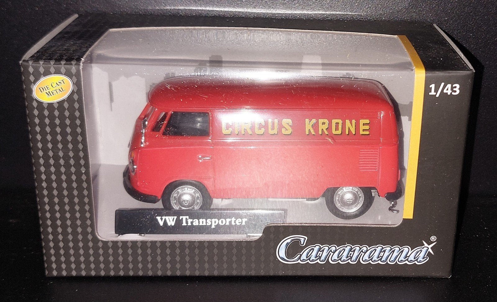 Cararama VW Transporter Circus Krone 1/43 Die Cast Metal, Hobby en Vrije tijd, Ophalen of Verzenden, Nieuw, Bus of Vrachtwagen