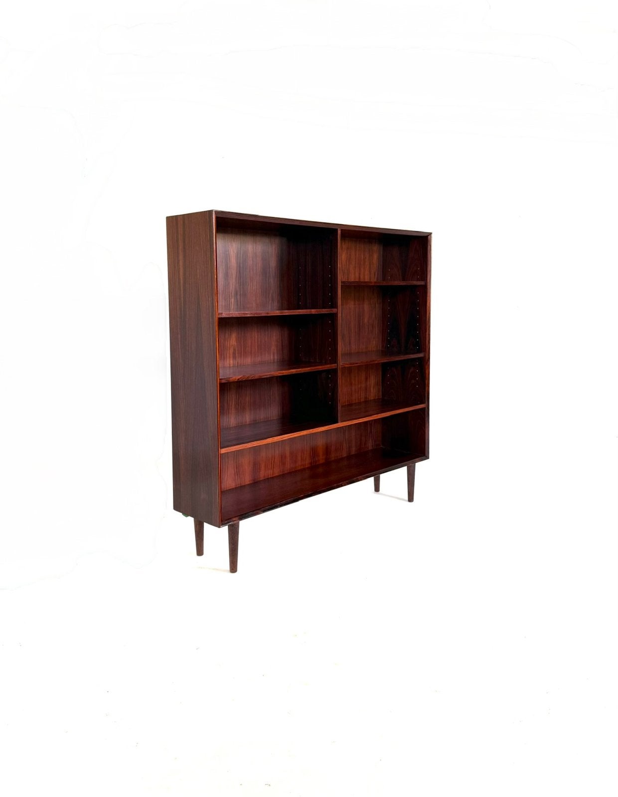 Vintage Palissander boekenkast, Brouer Møbelfabrik ‘60, Met plank(en), 100 tot 150 cm, Vintage retro buisframe design rotan webbing papercord deens