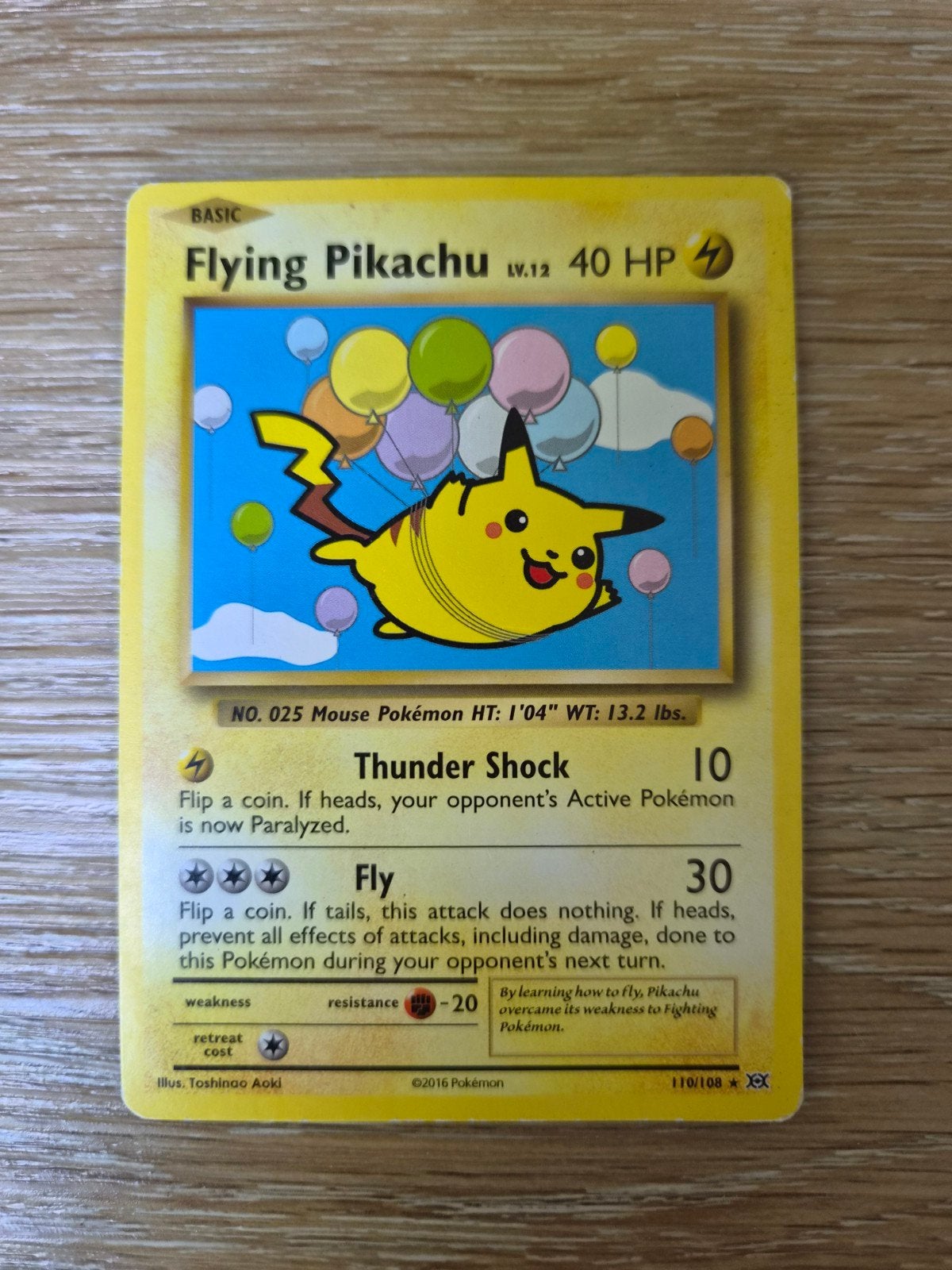 Pokémon Flying Pikachu evo110 good, Ophalen of Verzenden, Gebruikt, Losse kaart