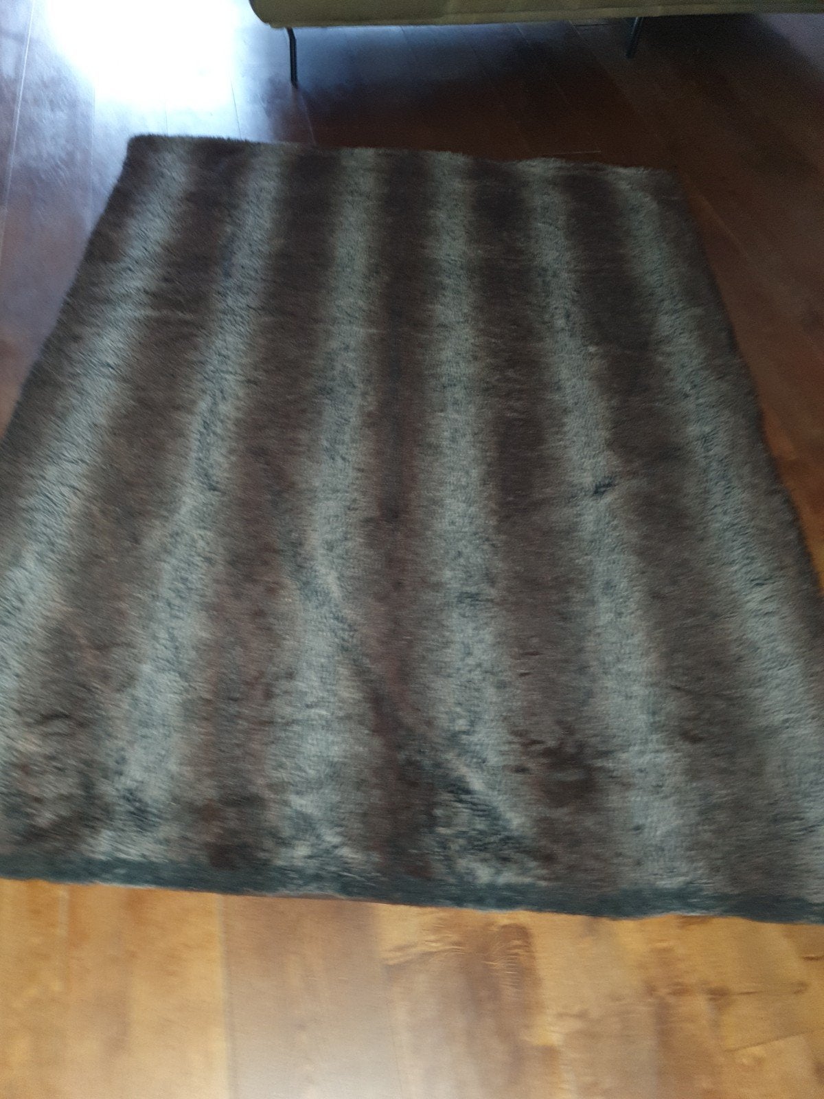 Warme bont deken - Bruin/Grijs, Huis en Inrichting, Ophalen, 100 tot 150 cm, Bruin, Zo goed als nieuw