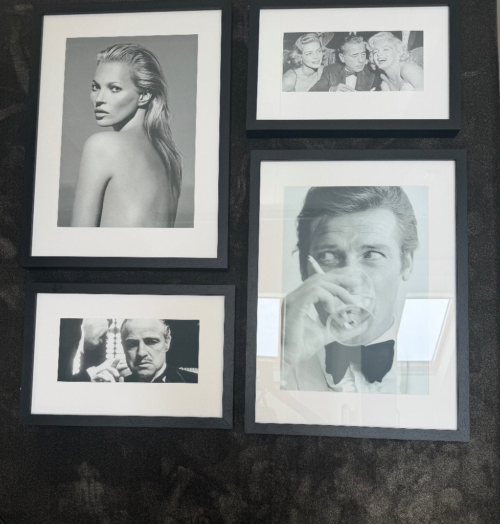 Zwart -wit fotolijsten, Ophalen, Hout, Hangend, Standaard fotolijst
