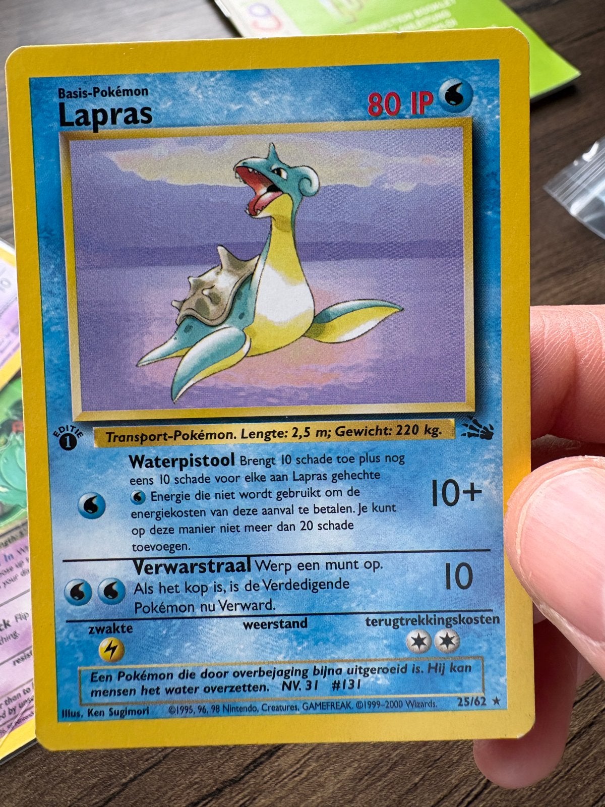 Lapras Fossil Non-Holo 1st. Ed (NED) (25/62) EX, Ophalen, Gebruikt, Losse kaart
