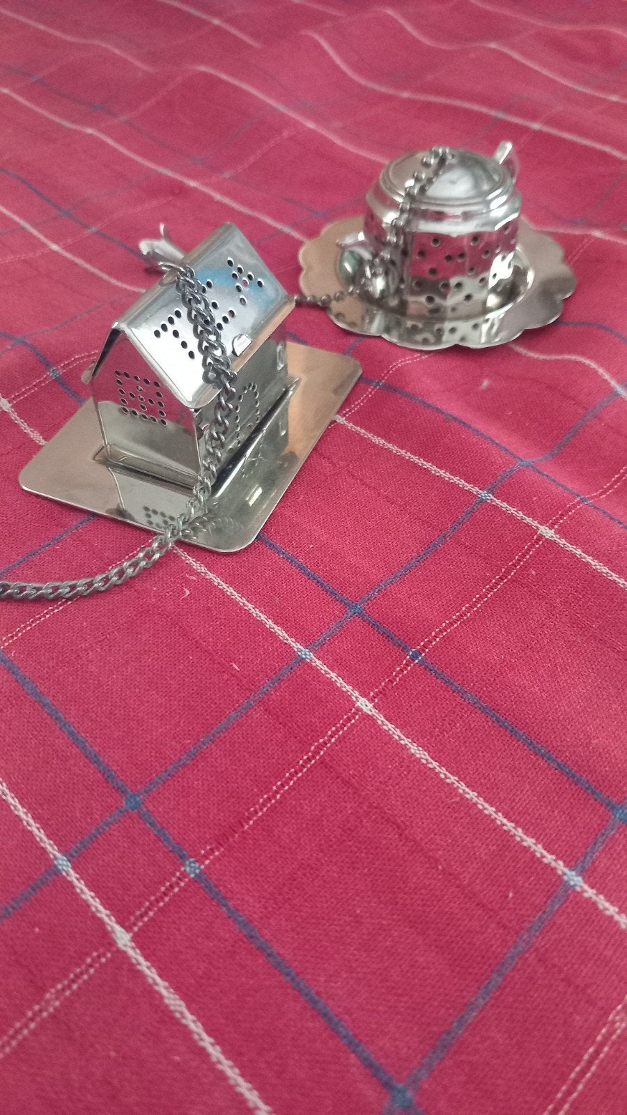 Set van 2 RVS the huisje en theepot, Zilver, Ophalen of Verzenden, Metaal, Overige merken