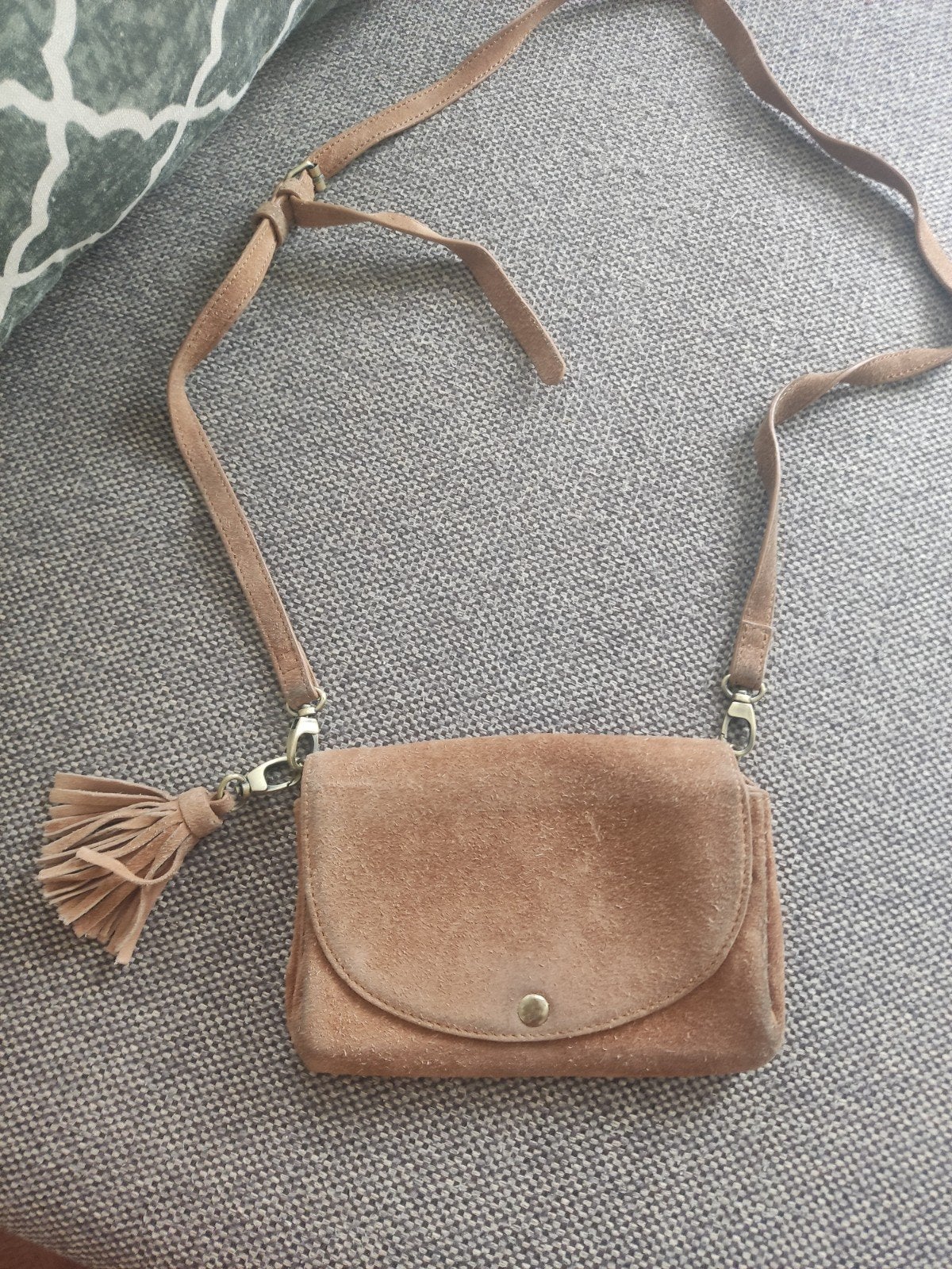 Sissy Boy suède tasje met kwastje, Ophalen of Verzenden, Gebruikt, Bruin, Schoudertasje