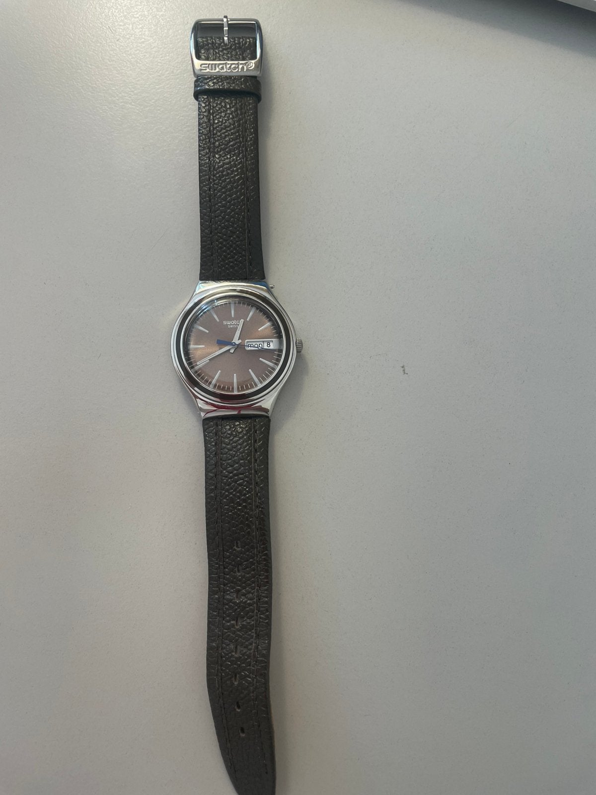 Swatch Irony ‘Brown Suit’, Leer, Staal, Polshorloge, Swatch