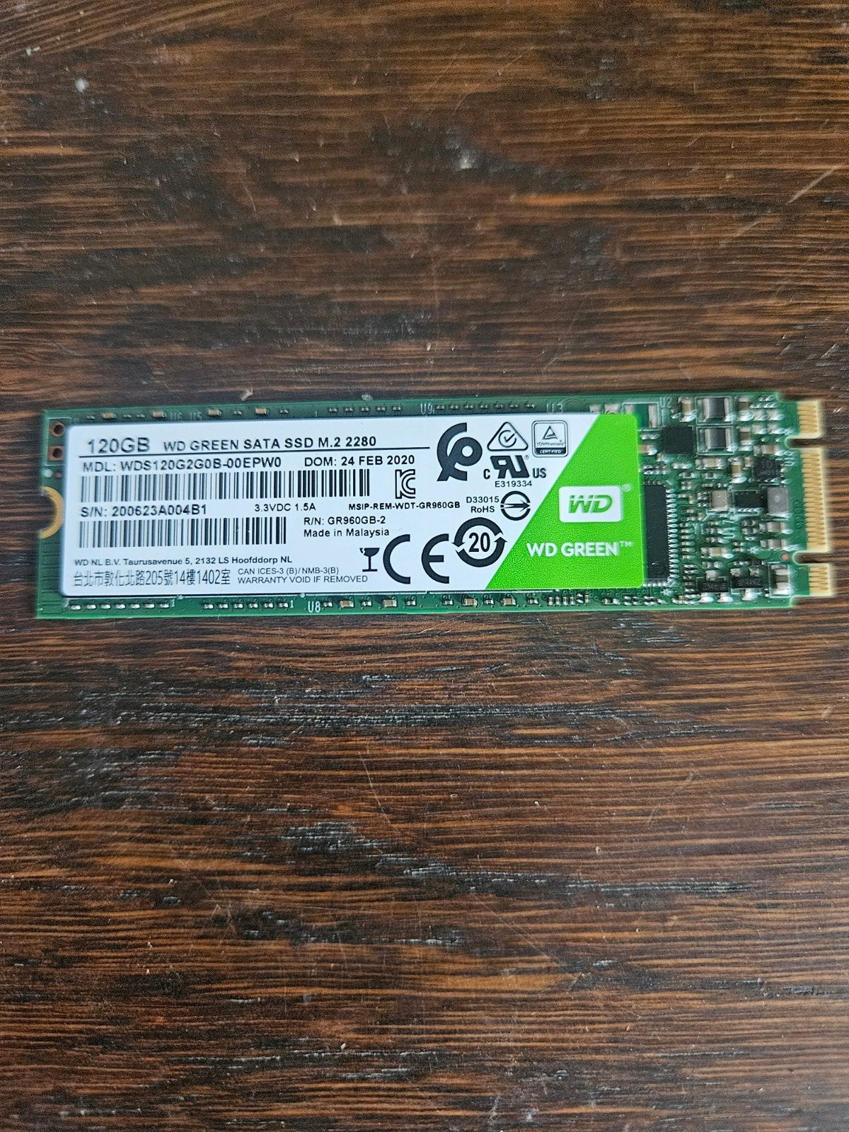 WD Green SATA SSD M.2 2280 - 120GB, Computers en Software, Harde schijven, Ophalen of Verzenden, Gebruikt, Intern, SSD