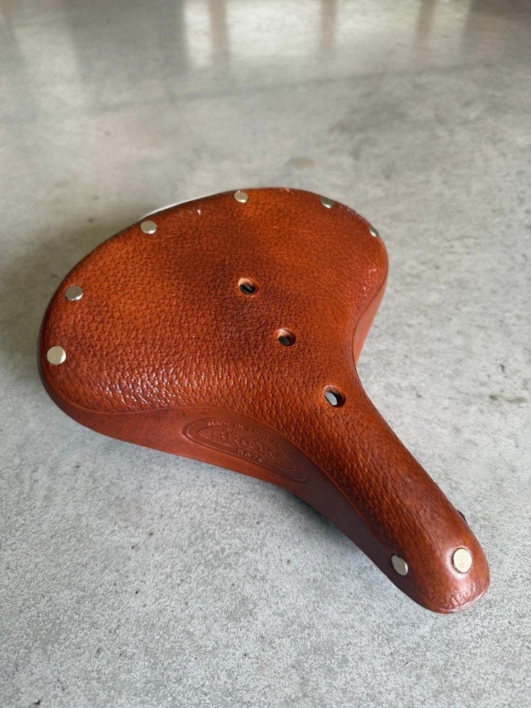 Brooks leren fietszadel B67 - bruin met veren, Fietsen en Brommers, Leer, Nieuw, Ophalen of Verzenden, Brooks