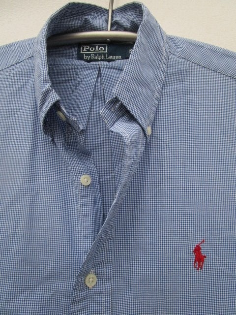 Mooi Ralph Lauren zomeroverhemd, maat S valt ruimer, Ophalen, Blauw, Ralph Lauren, Halswijdte 39/40 (M)