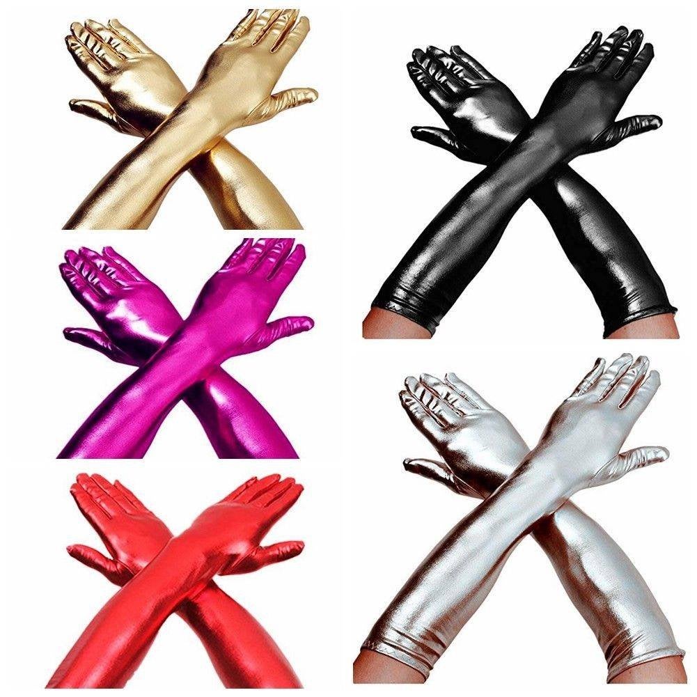 Leren dames handschoenen / zwarte rode zilver goud roze lak, Verzenden, Nieuw, Maat 38/40 (M), Handschoenen