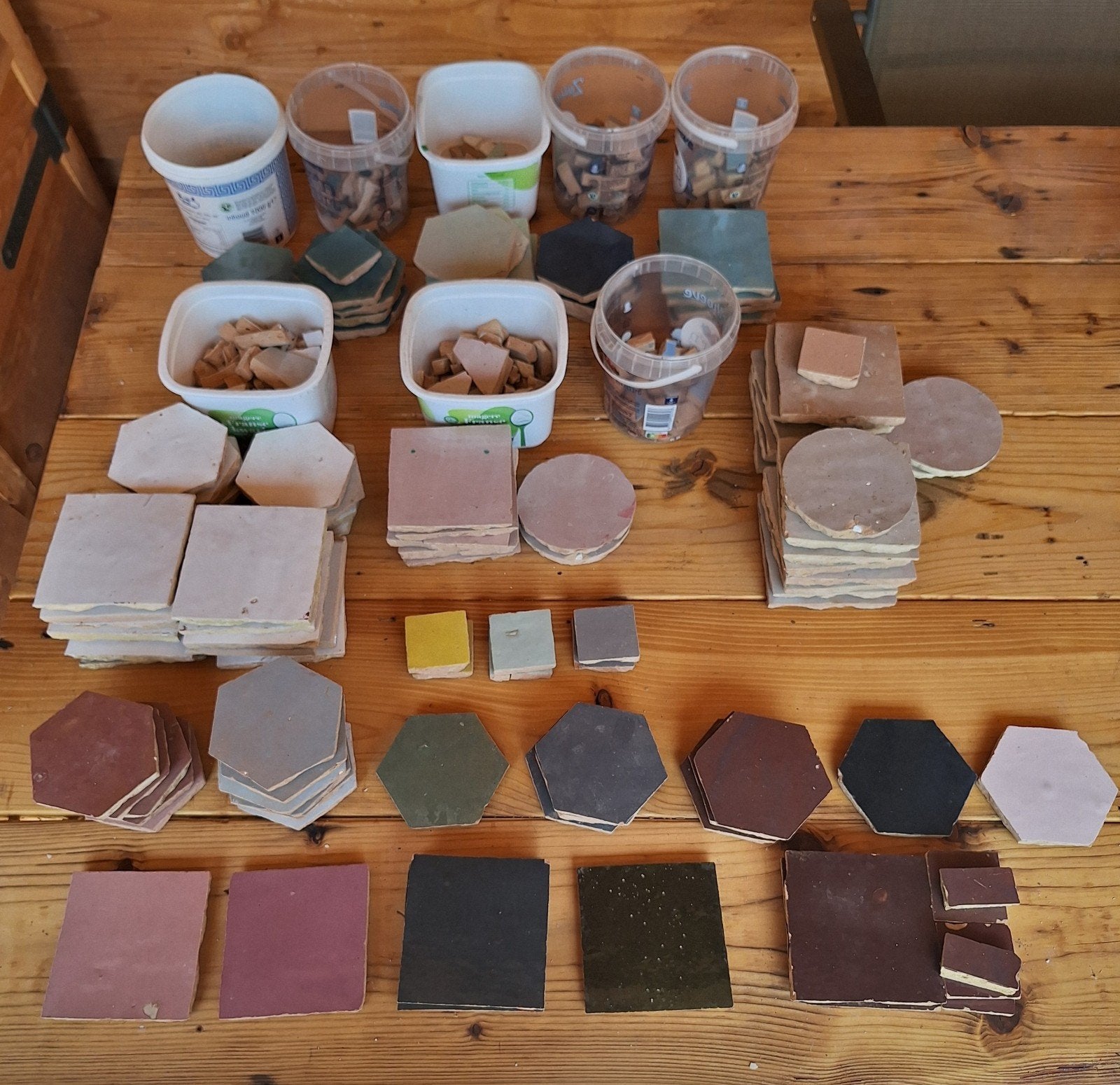 Losse zellige tegels - diverse kleuren, Ophalen, Gebruikt, Minder dan 20 cm, Minder dan 20 cm