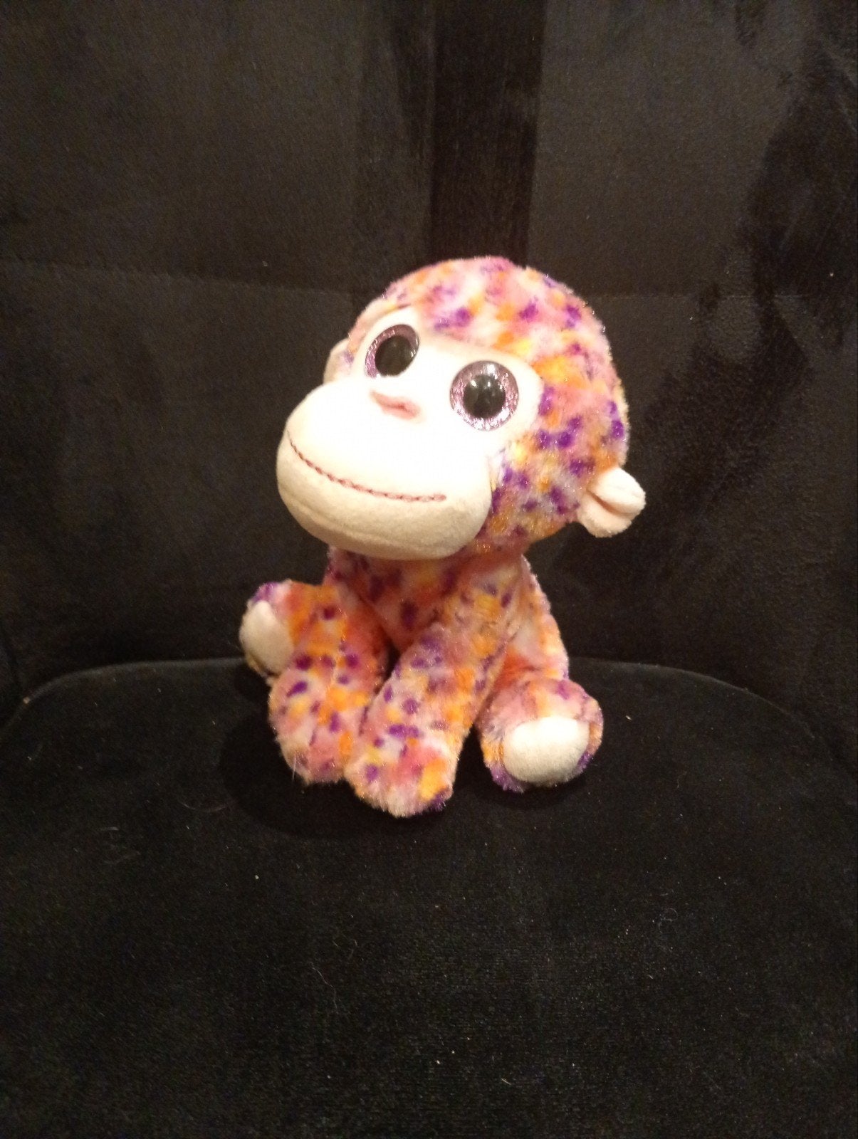 Schattige Ty Beanie Boo Aap Knuffel - Roze/Oranje/Paars, Ophalen of Verzenden, Zo goed als nieuw, Meerkleurig, Klein (minder dan 20 cm)