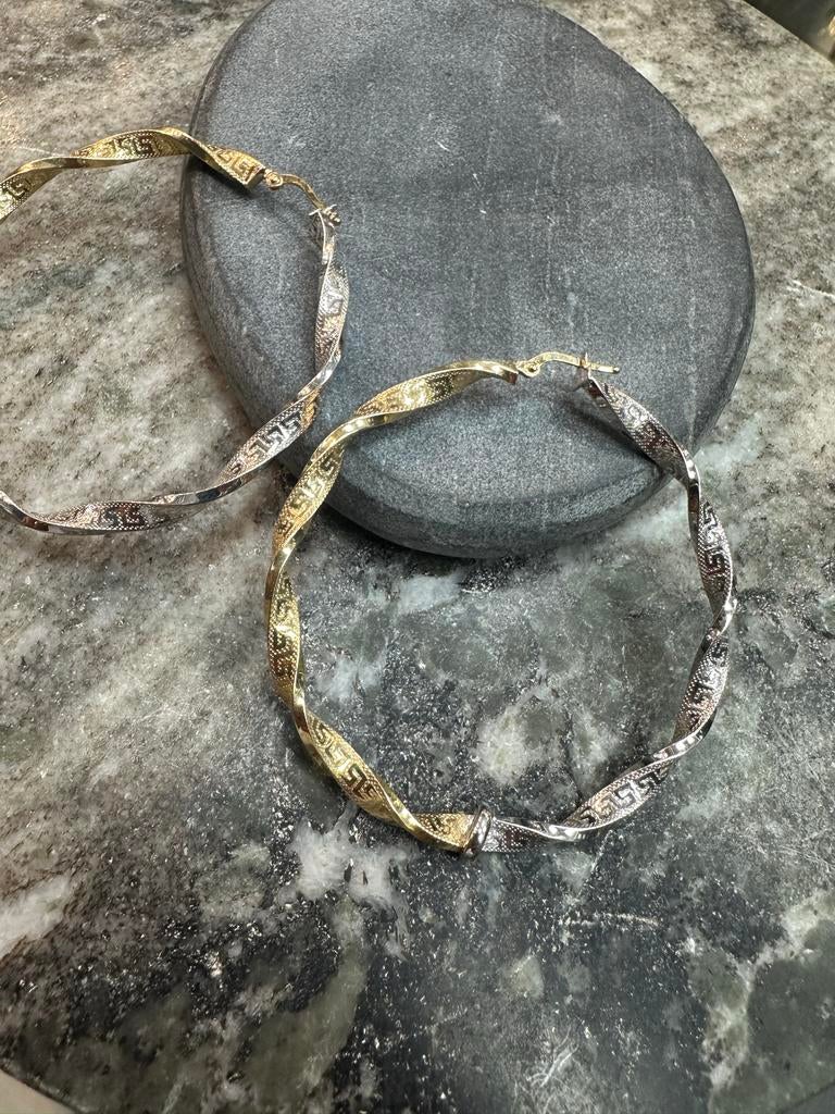 14k gouden bicolor wokkels, Ophalen of Verzenden