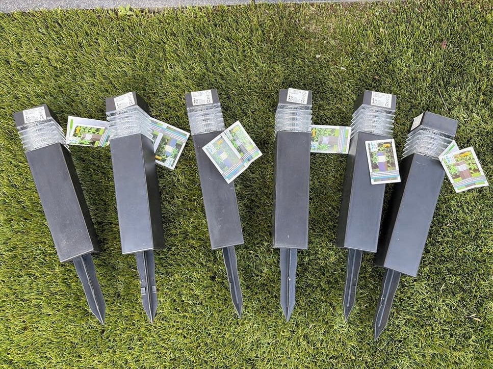 Set van 6 Solar Tuinlampen met Grondspies - Nieuw, Ophalen, Zonne-energie, Kunststof, Minder dan 50 watt