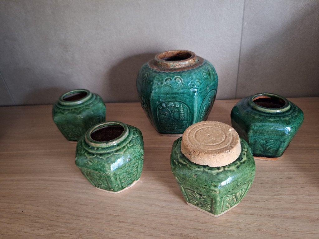 Gemberpotten 5 stuks, Antiek en Kunst, Ophalen of Verzenden