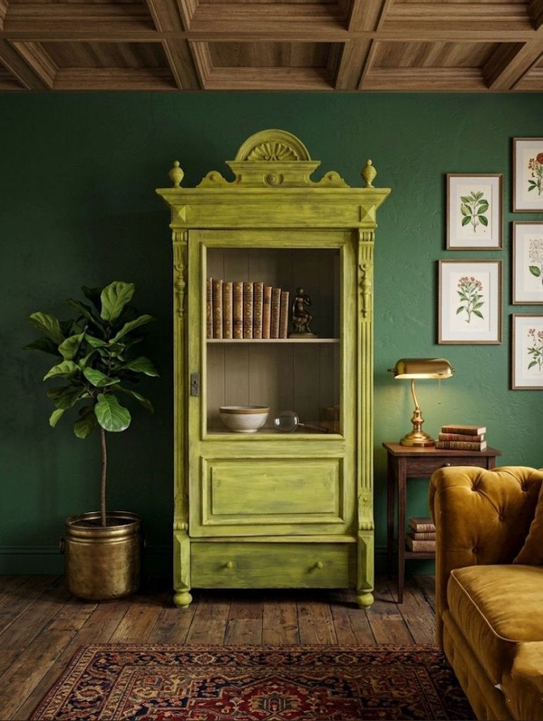 Zeer Fraaie Antiek kast in prachtige oud groene kleur, Ophalen