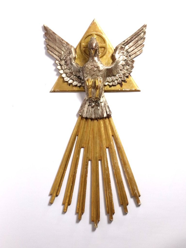 Sculptuur Duif, Heilige Drie-Eenheid, 19de Eeuw, Ophalen of Verzenden
