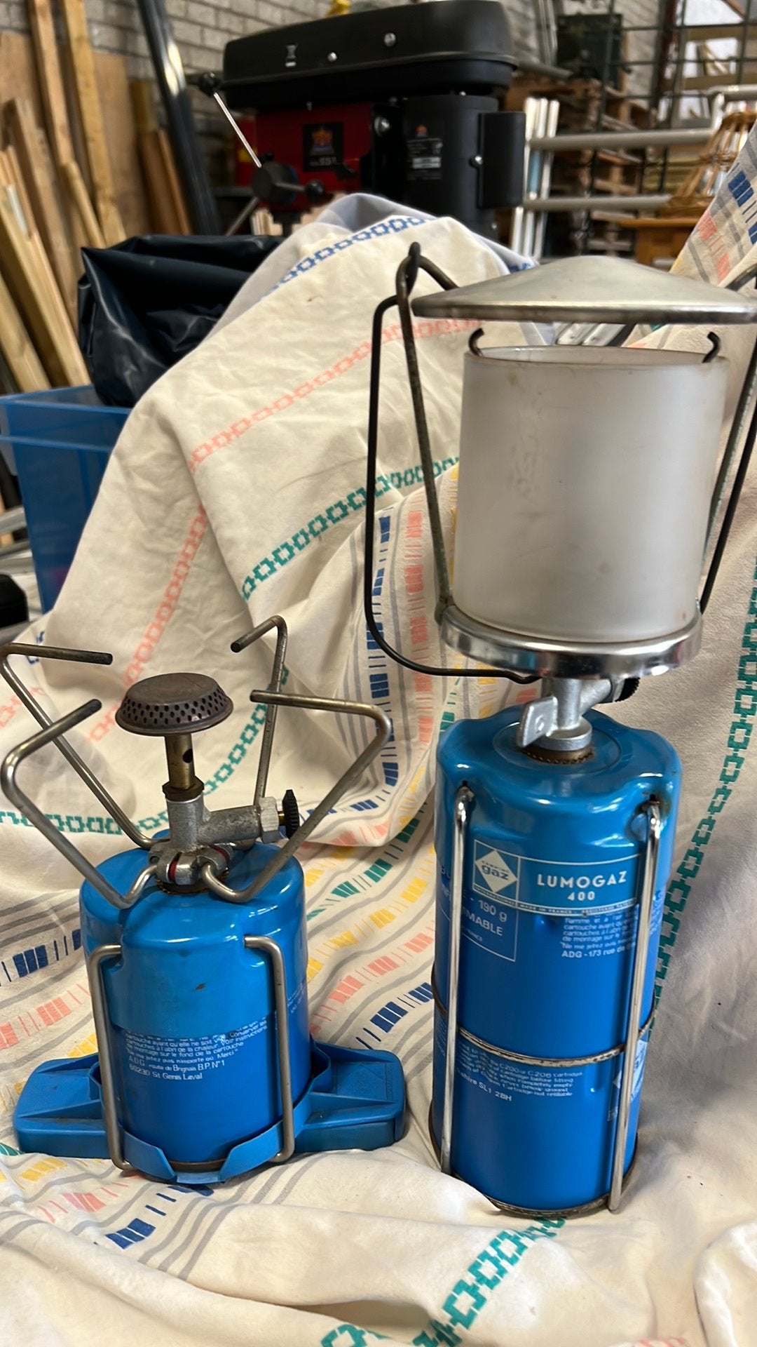 Campinggaz lamp en gaspitje. Vintage, Caravans en Kamperen, Ophalen of Verzenden, Zo goed als nieuw