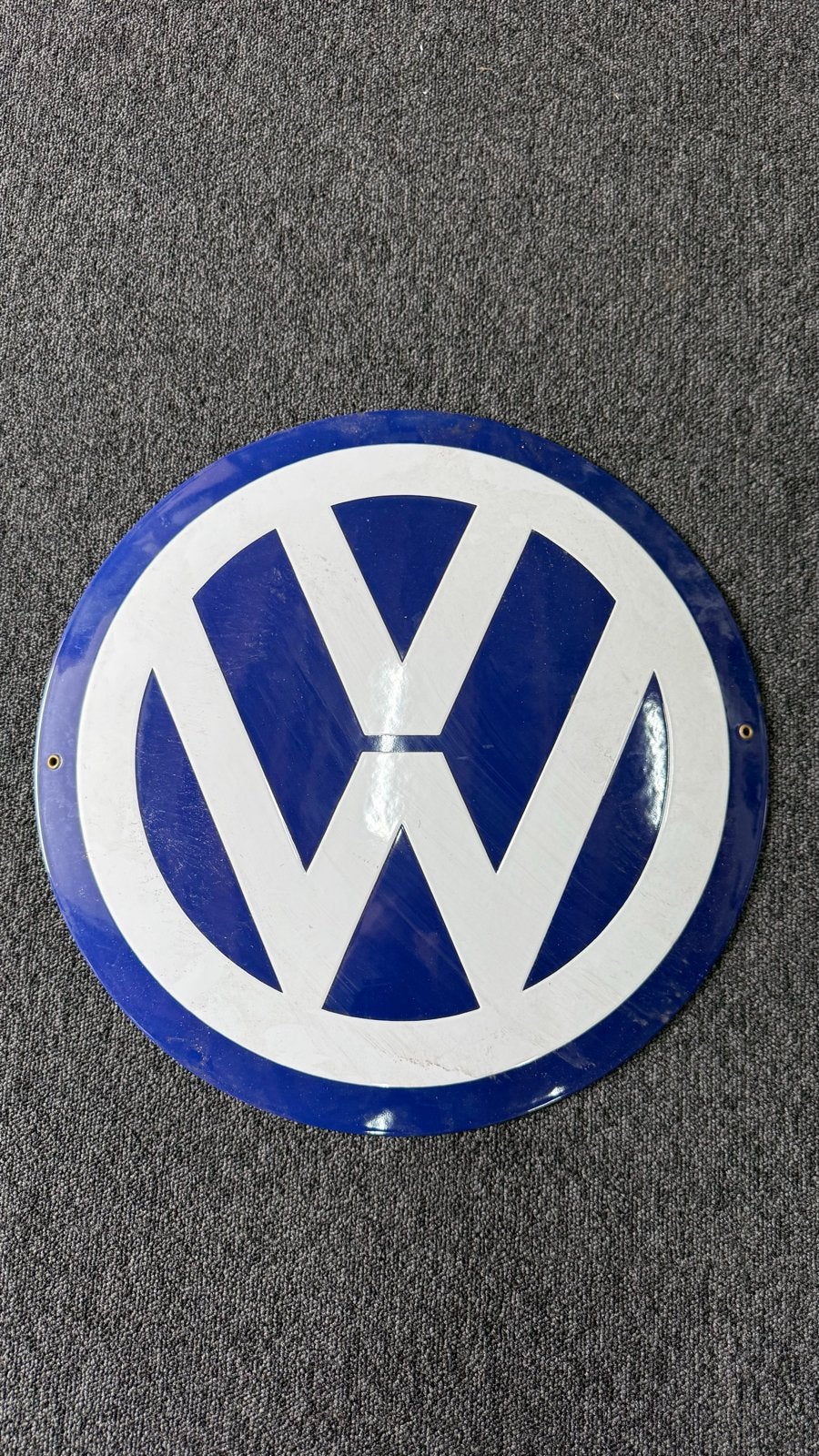 Vintage Volkswagen VW Logo Emaille Bord, Ophalen, Gebruikt, Auto's