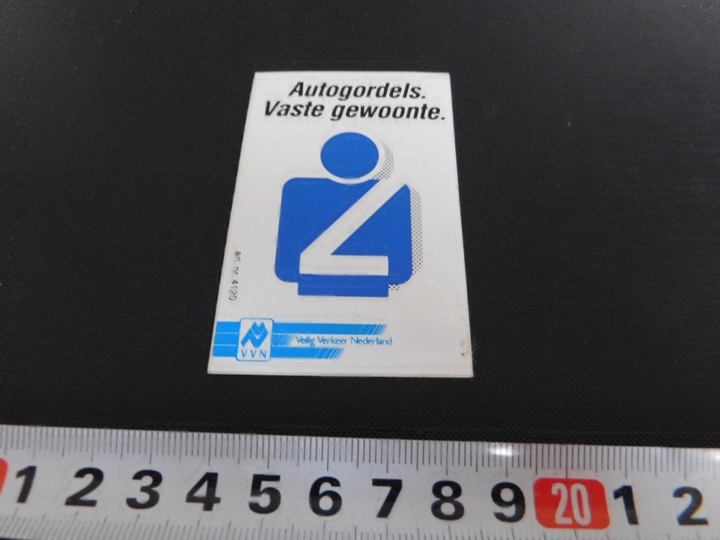 sticker VVN autogordels vaste gewoonte *, Ophalen, Zo goed als nieuw