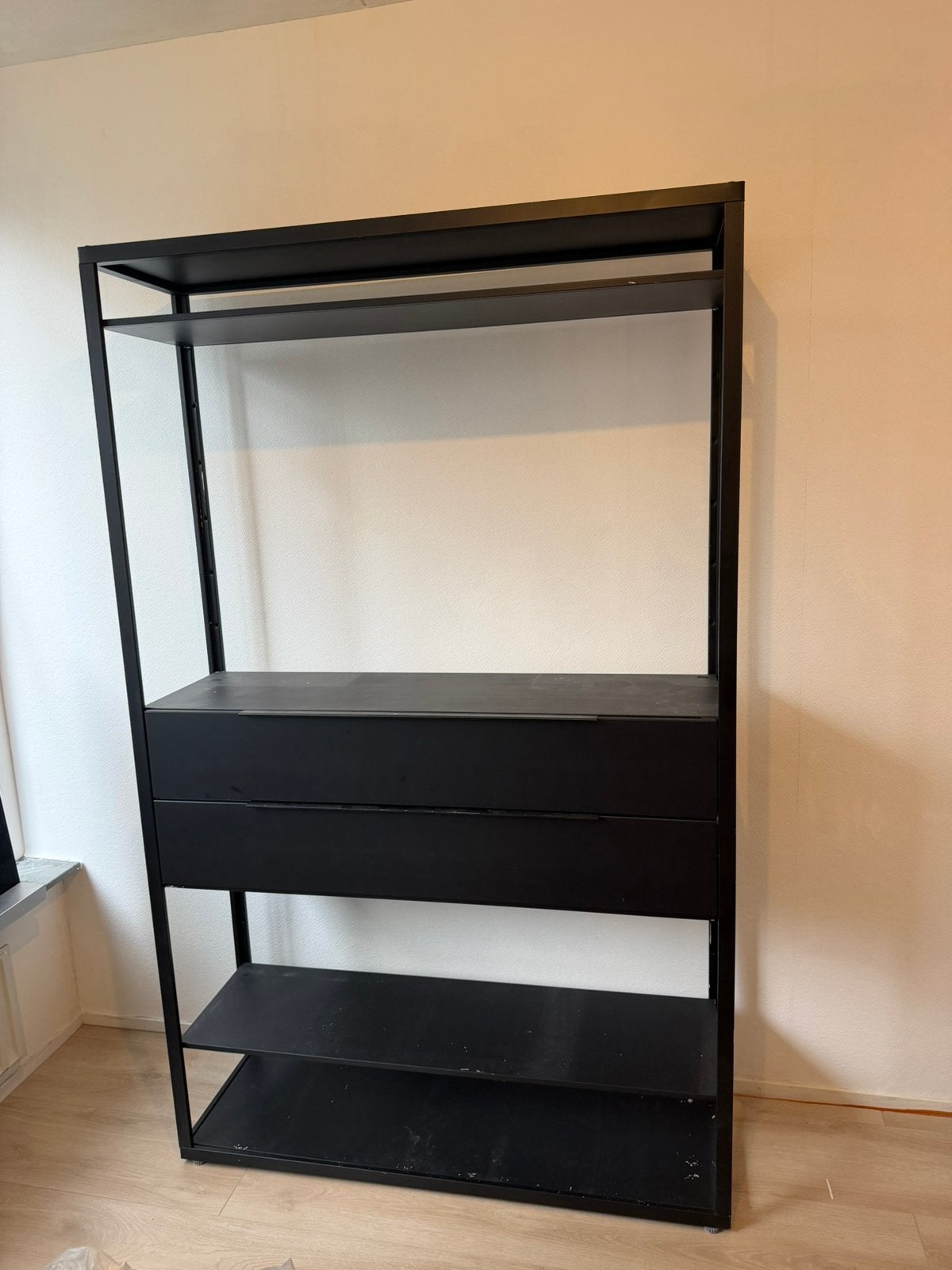 IKEA FJÄLKINGE kast zwart met lades, Ophalen, Gebruikt