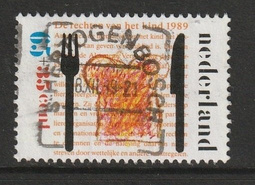 Nederland 1989 1436a Kind 65c Voeding, Gest Den Bosch, Postzegels en Munten, Postzegels | Nederland, Ophalen of Verzenden, Na 1940